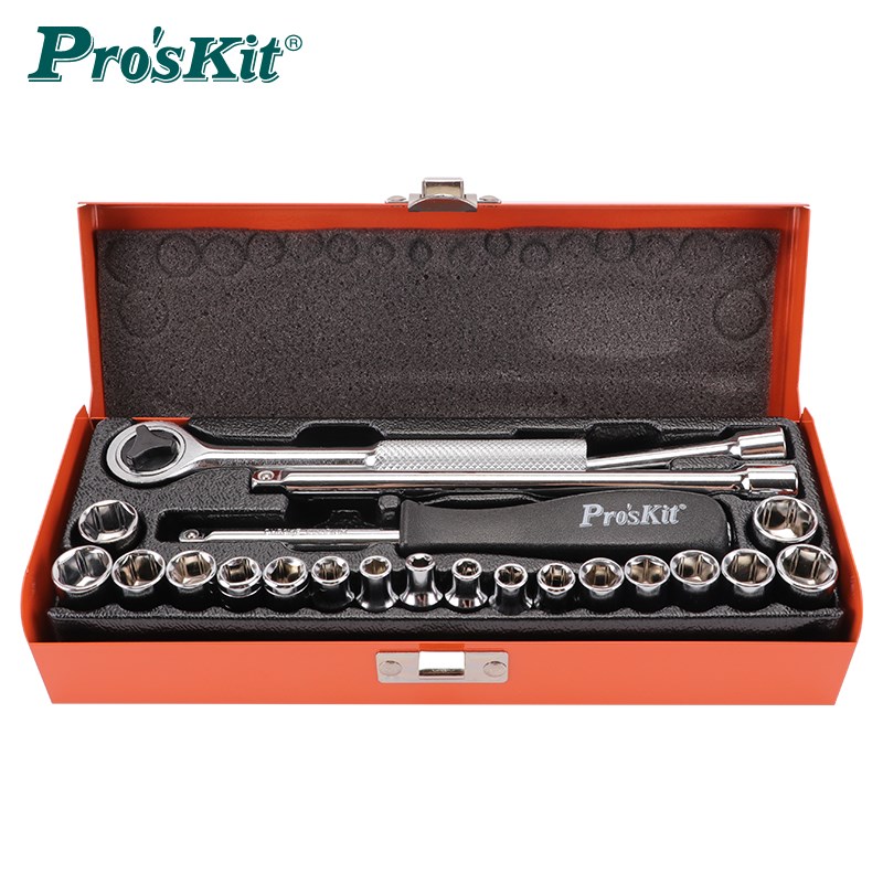 台湾宝工8PK-SD016 23件筒扳手组合 棘轮扳手组 公英制套筒起子组