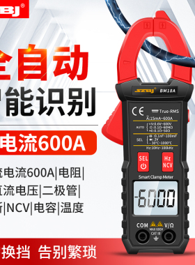 滨江全自动钳形表交直流钳形万用表高精度防烧钳表电流表智能电容