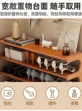 鞋架子2简易门口室内家用A31-111025款新款竹收爆纳小窄鞋入柜木