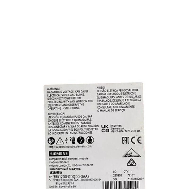 AS-i紧凑型3RK1200-0DQ00-0AA3K608DIIP67数字模块