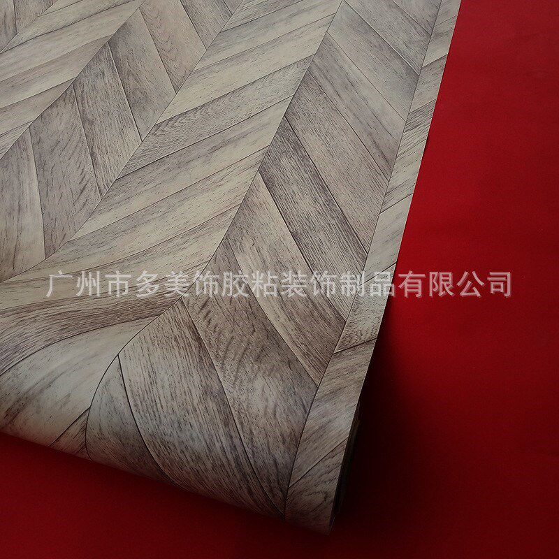 精品蓝木纹墙纸自粘浮雕贴纸波音软片PVC衣柜木门翻新壁纸PTW07