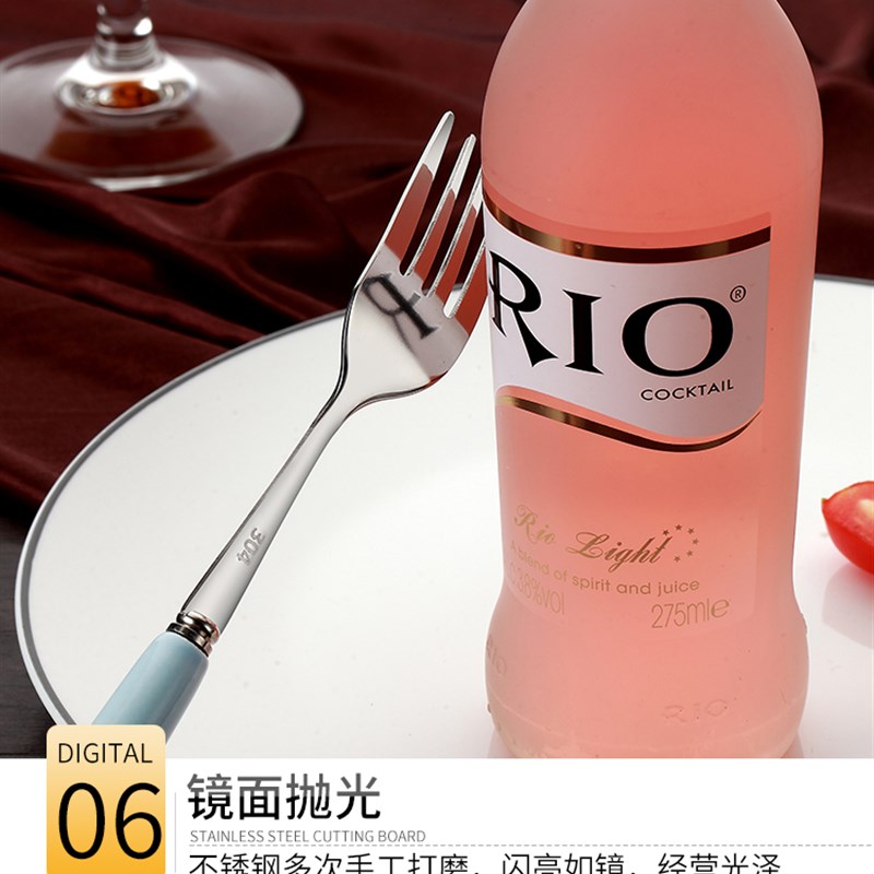 儿童饭叉不锈钢叉子304餐叉西餐叉吃面家M用牛排叉水果叉长柄加厚