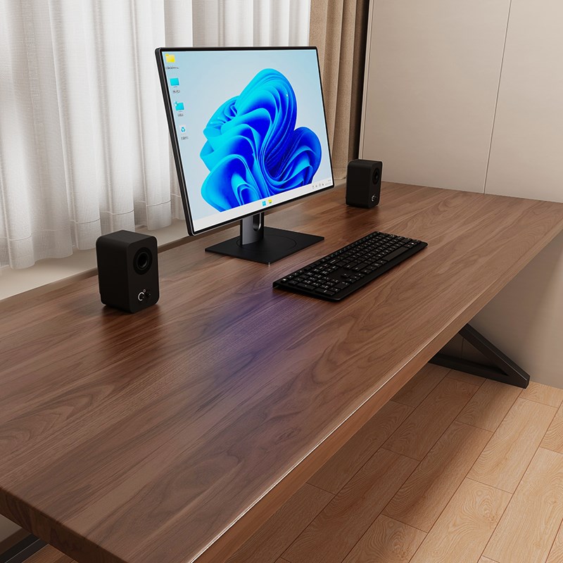 樱桃木电脑桌台式家用红橡木实木桌子黑胡桃木书桌白蜡木办公桌