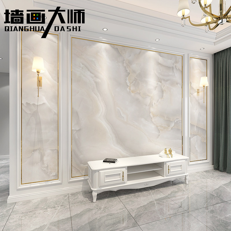 欧式现代大理石纹电视背景墙壁纸客厅墙纸无缝墙布简约壁画壁布