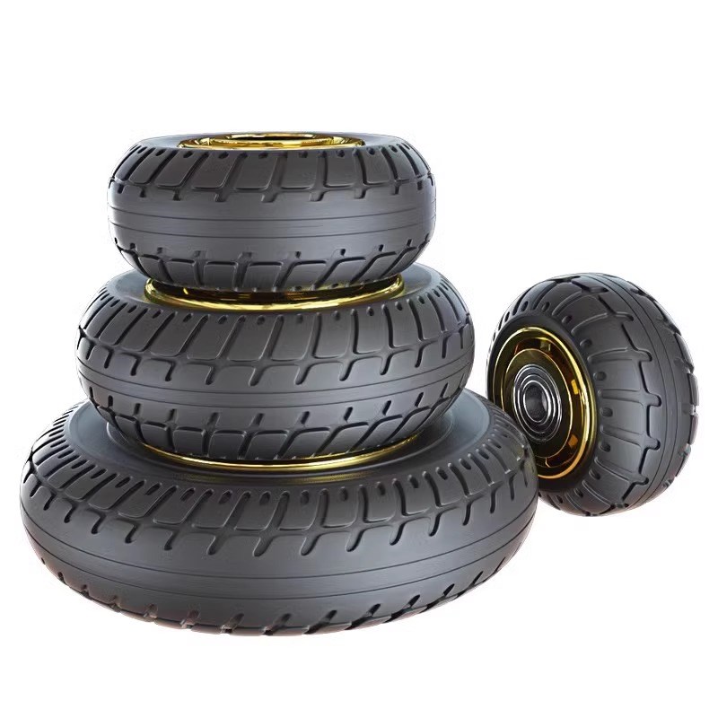 平板手推车轮子橡胶轮单轮尼龙脚轮3寸4寸滑轮静音万向轮重型轮子