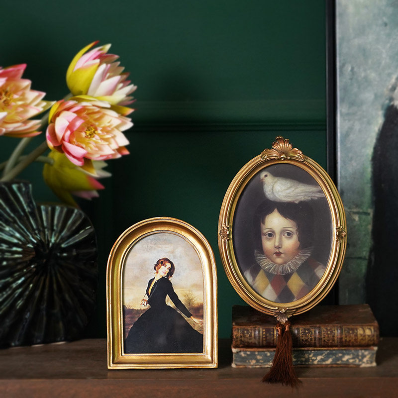 费灵家居欧式宫廷风格复古怀旧创意摆台组合相框 古典照片墙装饰