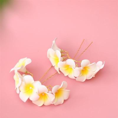 鸡蛋花发夹西双版纳傣族鸡蛋花发簪花环珍珠小娘惹发饰傣服饰配饰