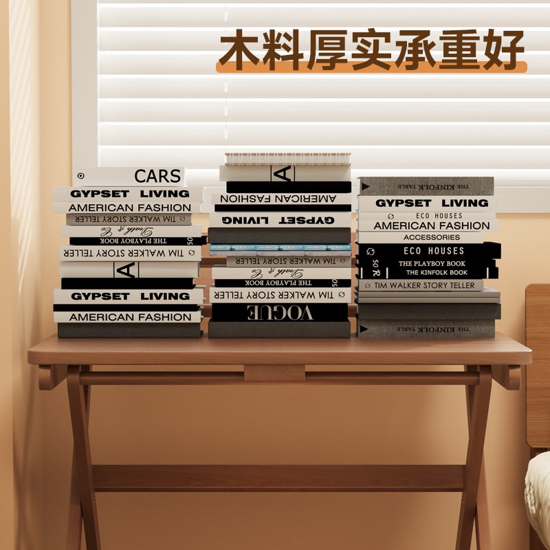 实木折叠书桌学生电脑桌卧室家用小户型床边简易学习桌办公桌子