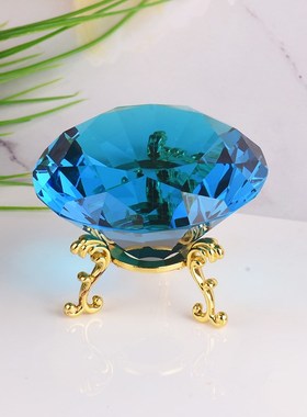 8cm水晶玻璃钻石摆件桌面装饰人造宝石美甲拍摄道具儿童玩具彩虹