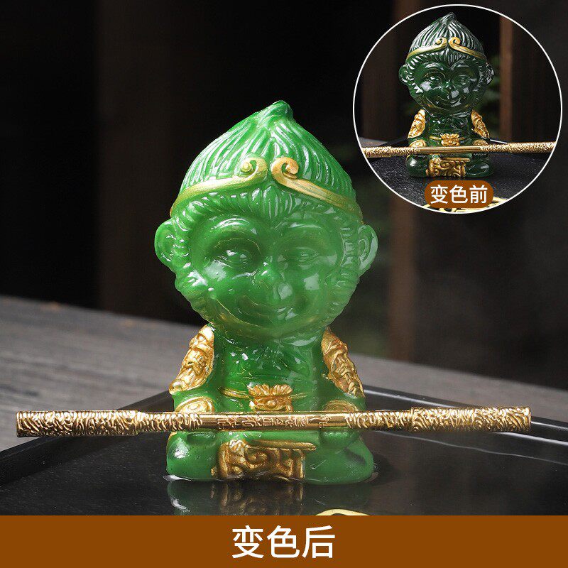 陶福气 变色齐天大圣茶宠摆件精品可养创意悟空猴子茶玩茶道配件
