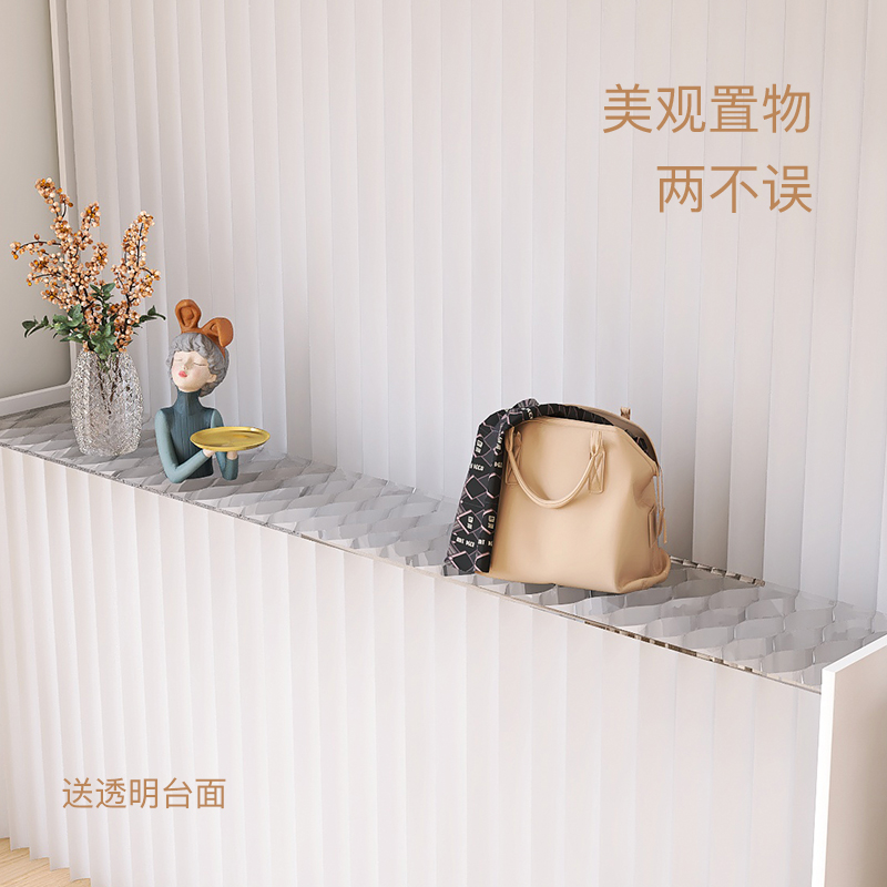 创意纸屏风隔断入户玄关柜防水隔断墙板栅栏折Q叠客厅玄关餐厅分