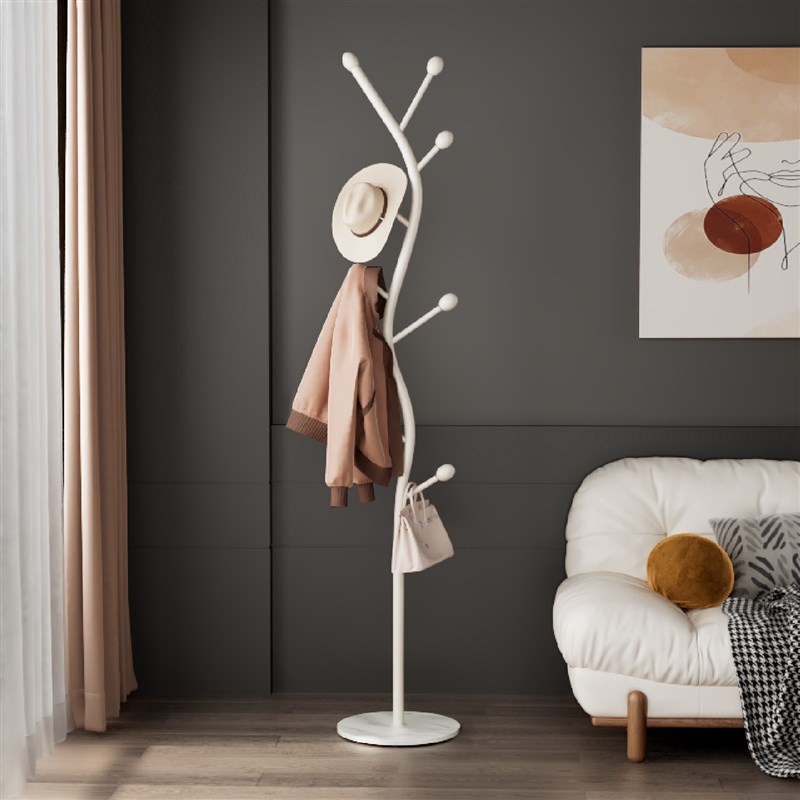 简约款省空间门厅立式衣架鱼骨落地式衣帽架奶油风家用卧室挂衣架