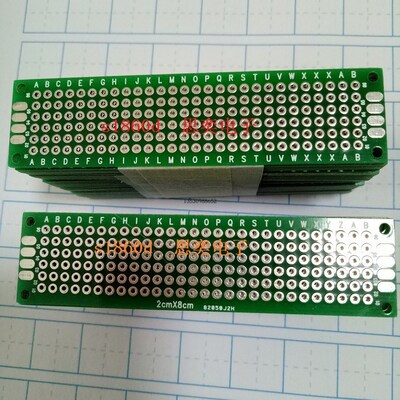 双面喷锡PCB板玻纤实验板洞洞板2x8CM 华强电子