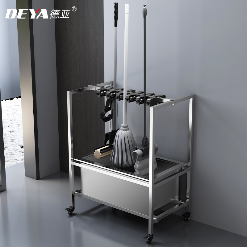 304不锈钢拖把池商用移动拖把架水池长方形阳Q台墩布池家用拖布池