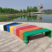 公园椅户外长椅小区景区休息座椅商场球场等候长凳彩色网红长条凳