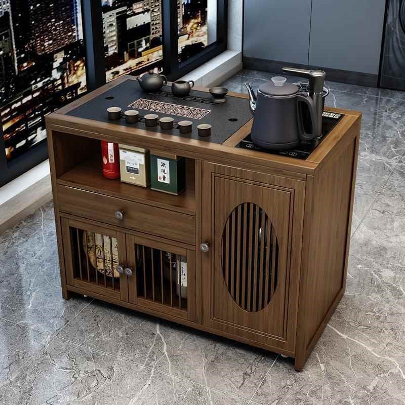 移动茶桌小茶台家用茶水柜小茶几阳台功夫茶具套装烧水壶一体边柜