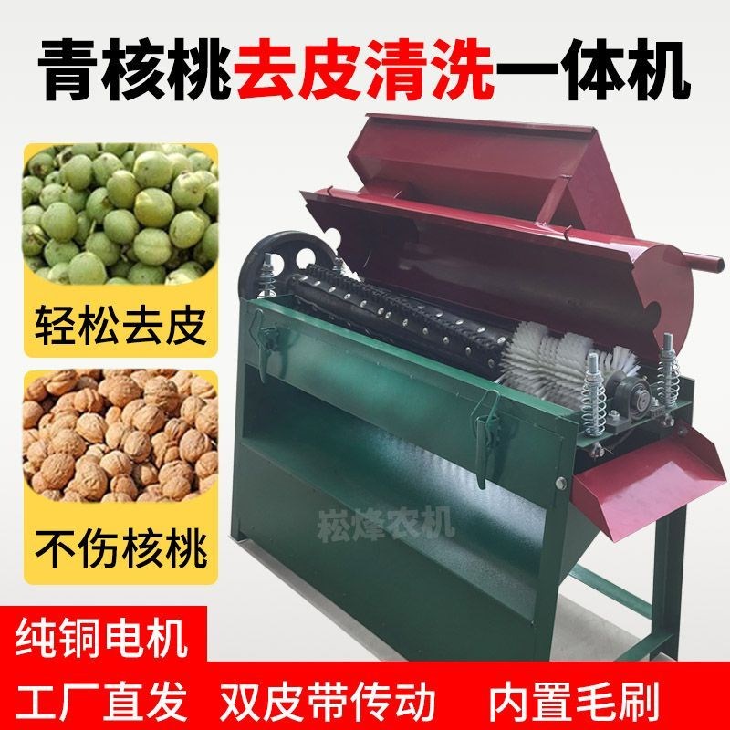 全自动青核桃去皮清洗一体机商用核桃剥皮机小型核桃脱壳脱青皮机