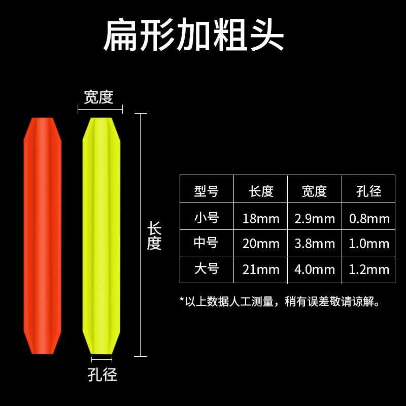 三角尾浮漂醒目豆硅胶鱼漂加粗尾配件浮标加粗头S钓鱼近视扁平漂