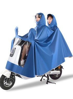 双人牛津布超大款雨衣成人男A女电动车专用雨衣摩托车加大加厚