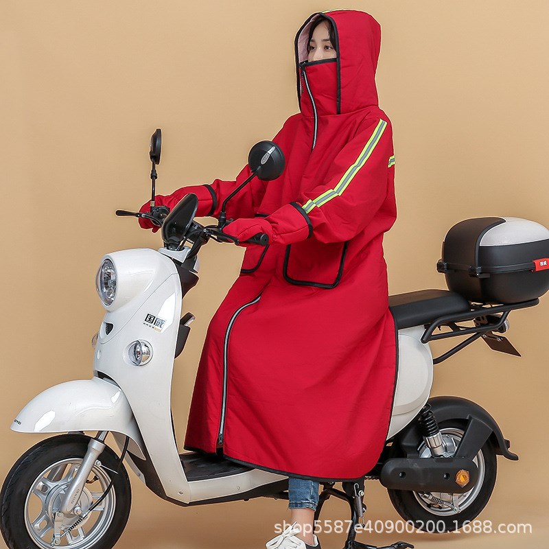 冬季防寒电动三轮车挡风被 防水防风罩加绒N加厚骑行电瓶车挡风衣