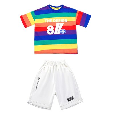 六一儿童节表演服装彩虹幼儿园小学生毕业男女Q童啦啦队团体演出