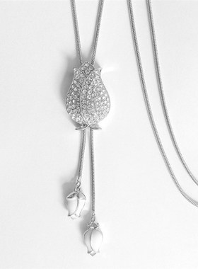 2024新款时尚韩版毛衣r链简约郁金香长款项链秋冬衣服配饰厂家