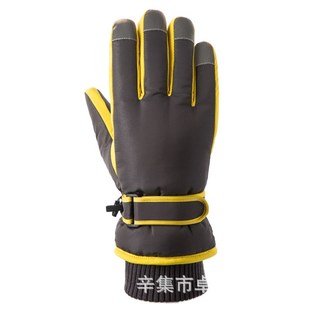 冬季 骑行摩托车电动车加厚加绒触屏防V水防滑登山手 滑雪保暖男士