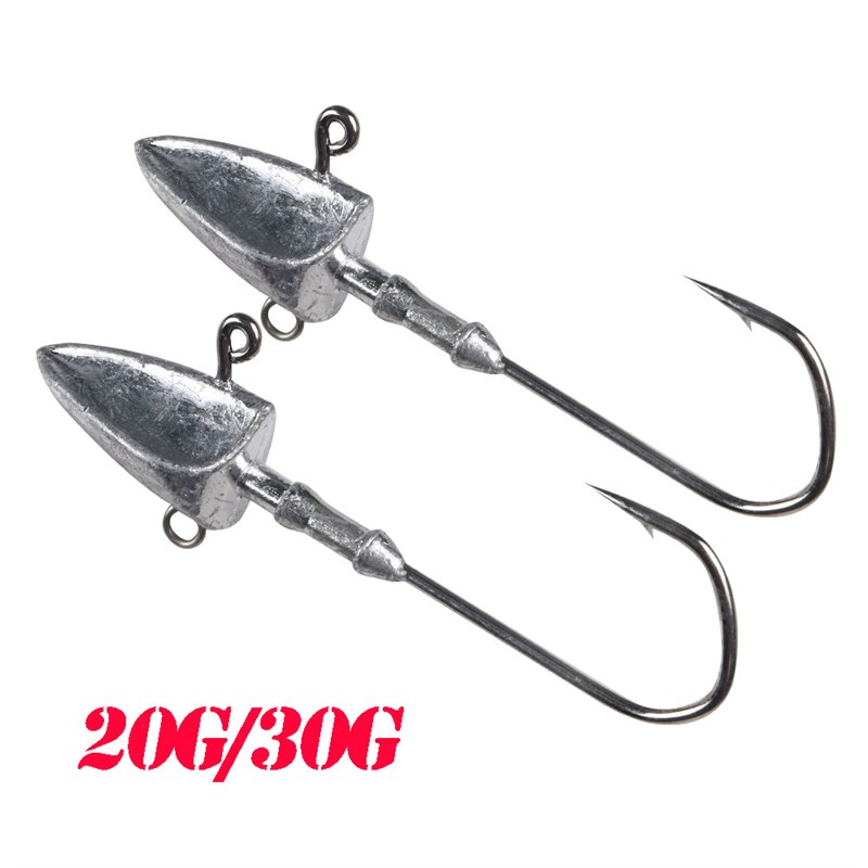 20g-30g锋利三n角形铅头钩 原铅鱼钩防挂底曲柄钩路亚钩海钩10只