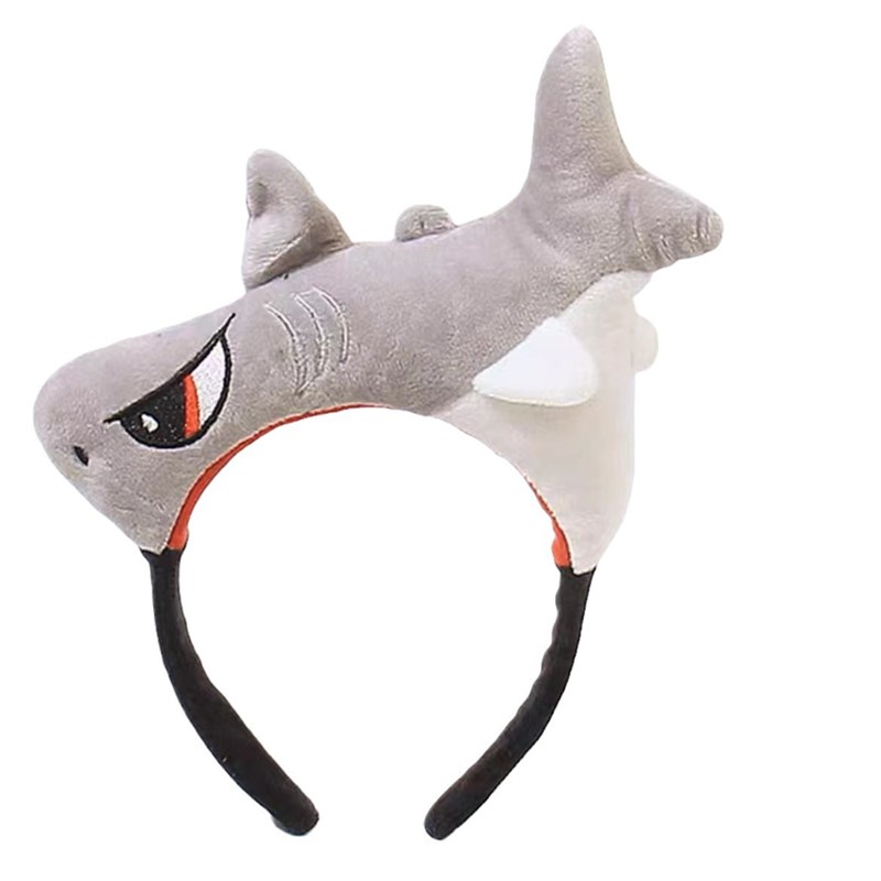 可爱恐龙咸鱼发箍女洗p脸束发带超萌卡通头箍发卡2023新款毛绒头