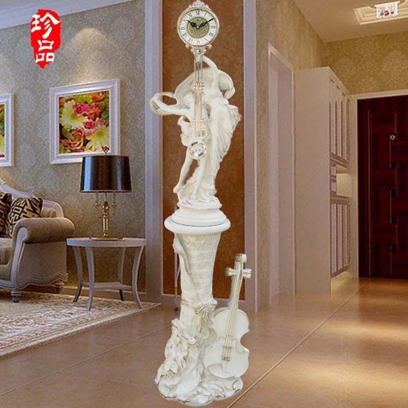 欧式客厅落地钟表时尚工艺钟装饰摆件欧艺立式新中式X表大摆钟座