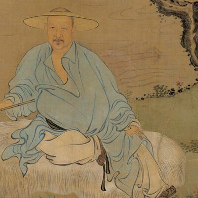 1:0.6 清 禹之鼎 江乡清晓图 真迹复制品53x100cm旅顺博物馆藏画