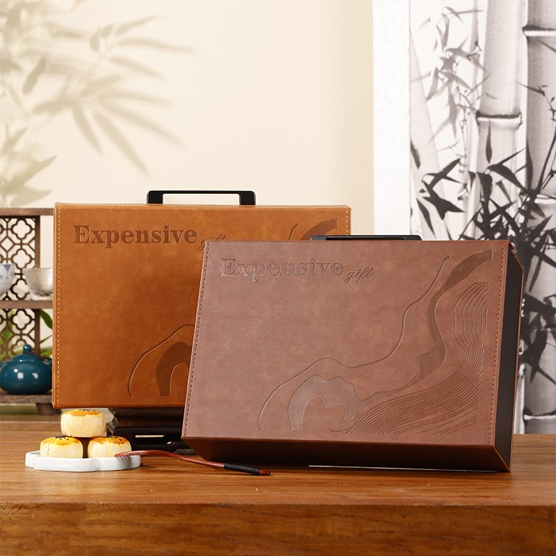 月饼盒子2025新款中秋节u礼品盒包装盒高级手提月饼礼盒空盒子8粒