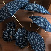 乌镇蓝印花布小雨伞工艺品伞家居幼儿园农家乐装 饰伞民族风遮阳伞