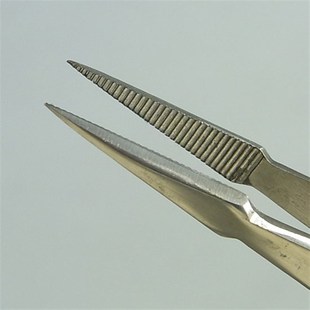 不锈钢尖头镊子661兼进作17CM尖头带齿防滑夹 拨松针除虫摘嫩芽日