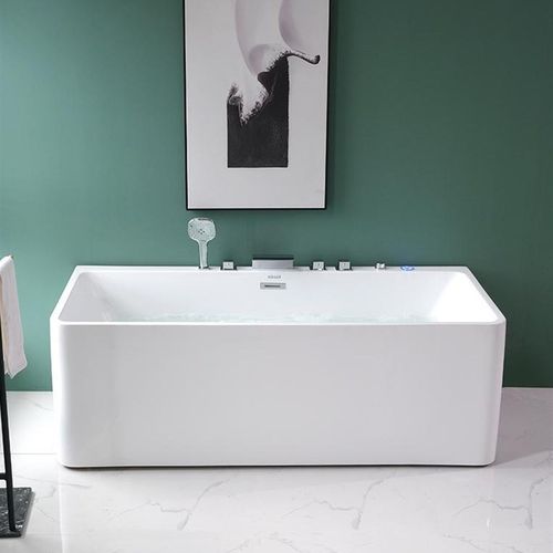 压克力家用恒温冲浪按摩浴缸K1709T小户型独立式三群边长方形浴盆