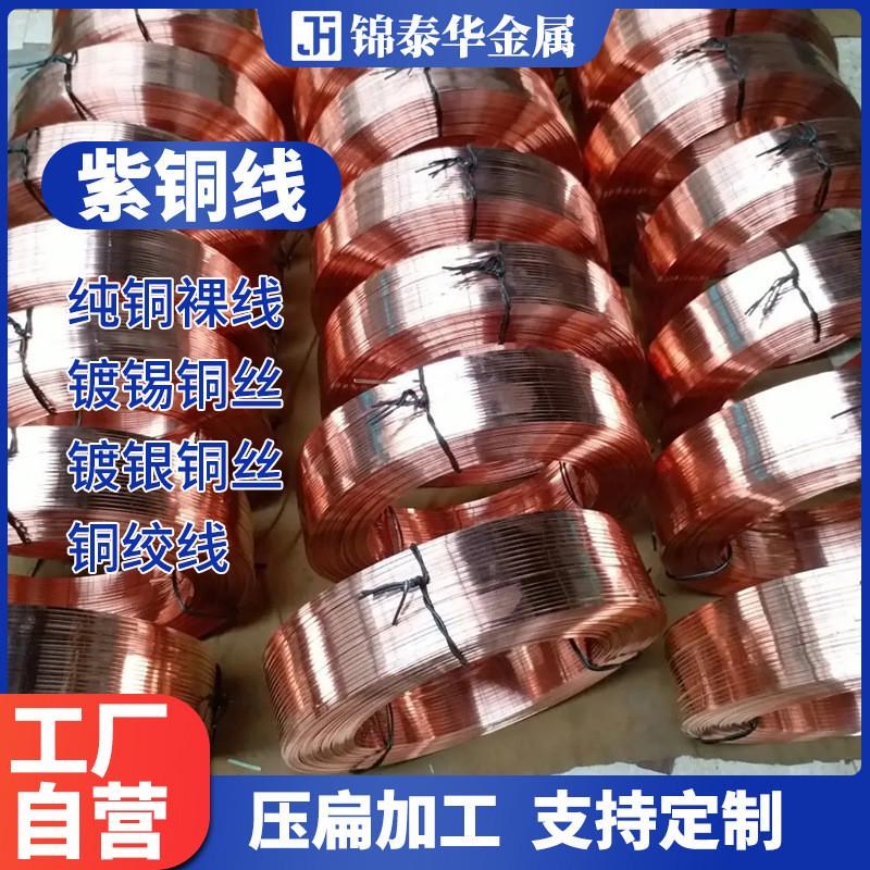 磁吸灯轨道导轨导电线紫铜扁线方纯铜扁丝梯形铜条t2圆线压扁加工