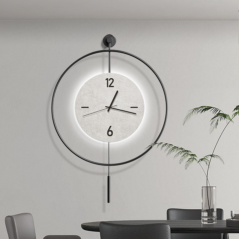 简约现代挂钟客厅极简高级感饭厅背景墙时钟挂墙创意玄关静音钟表