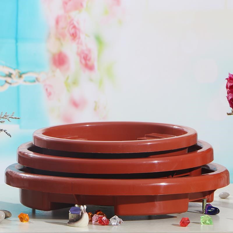 加厚移动托盘花架花盘垫底座万向轮树脂圆形陶瓷花盆带轮盆托包邮