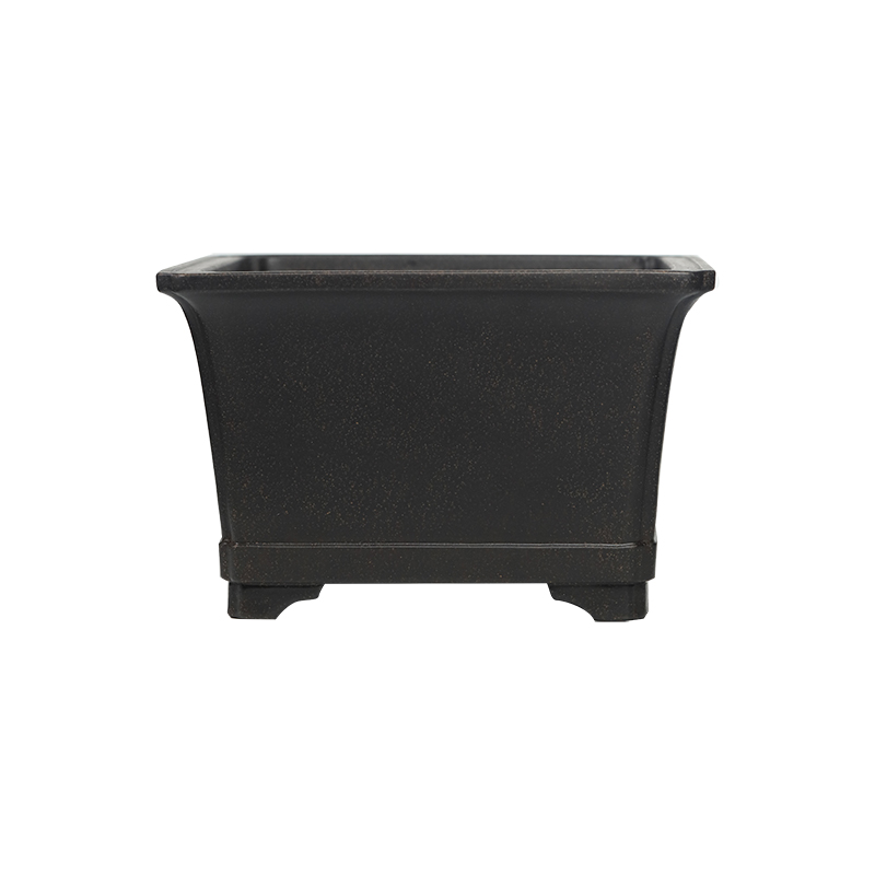 程良正大号紫砂花盆古铜泥四方提根盆景崖柏盆景老桩绿植古典地面