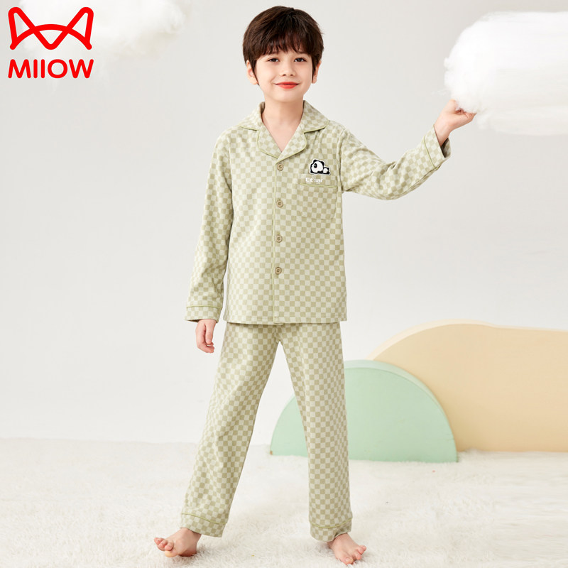 猫人儿童家居服套装2025新款冬加厚男童秋冬开衫女孩睡衣中大童潮,童装/婴儿装/亲子装,家居服套装,淘宝优惠券,粉丝福利购,淘宝优惠卷