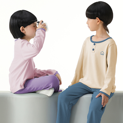 猫人秋冬纯棉舒适儿童家居服套装