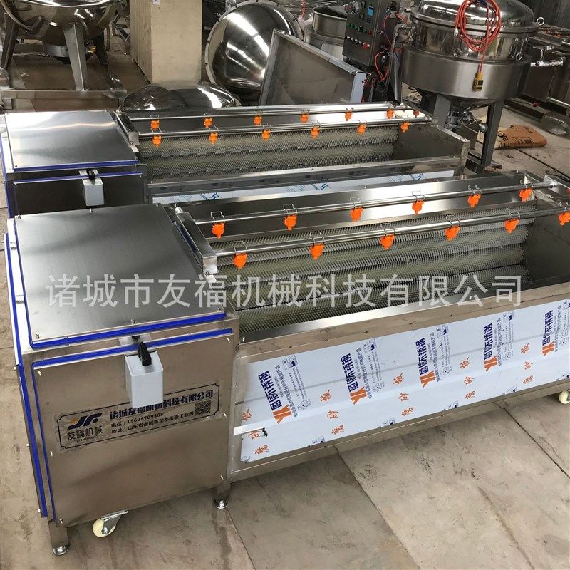 大型去鱼鳞清洗机 螃蟹去u杂质清洗设备 商用全自动毛辊清洗机