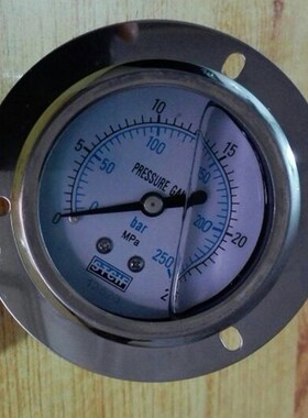 轴向前带边压力表 耐震充油型 直径63mm 压力25mpa 250bar stcif