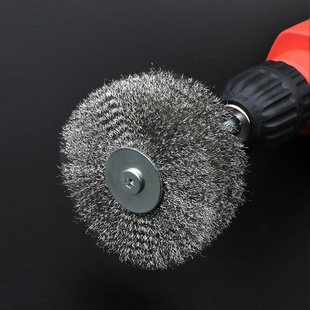 钢丝轮花头铜丝打磨头6mm柄抛光刷崖柏木根雕浮雕去皮毛刺