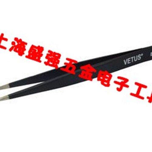 VETUS 尖头 防静电不锈钢镊子ESD-10 黑色防静电镊子