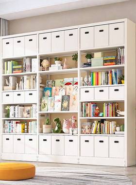 图书馆书架家用客厅钢制书柜卧室儿童绘本架落地多层铁艺置物架子