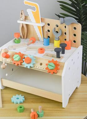 木制玩具儿童多功能螺母螺丝工具台蒙氏早教忙碌益智训练开锁维修