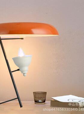 意大利橙色极简台灯个性书房书桌时尚美式创意床头简约客厅卧室灯
