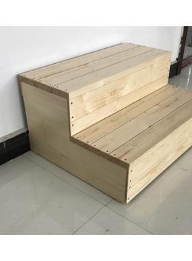 家用梯实木三步梯凳两用梯凳子台阶脚踏板凳登高梯二步梯踏步楼梯