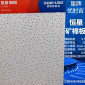 恒星矿棉板星牌优时吉600明暗架针孔花纹吊顶吸音明架天花板594mm